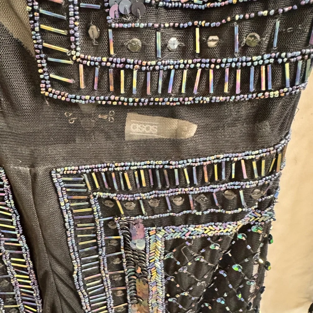 ASOS Elegant Black Dress with Beaded Accents - Picture 5 of 5